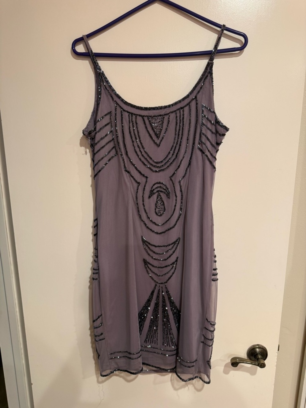 Adrianna Papell Mauve Beaded Sheath Dress